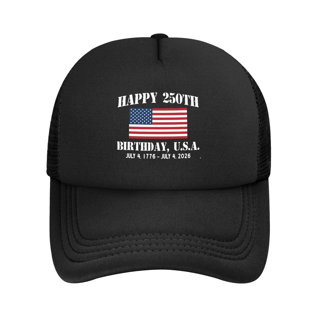 250 Years American Anniversary Foam Trucker Hats Women Men Summer Breathable Mesh Baseball Cap Vintage Sun Cap Adjustbale