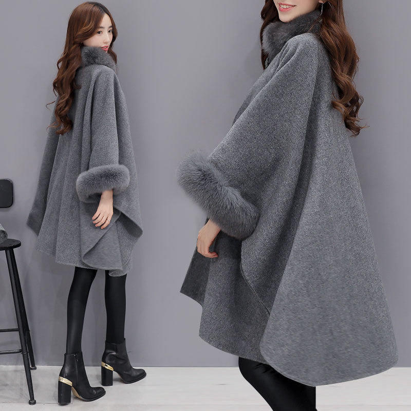 Winter Women's Parka Casual Coat Women Fur Jacket Woman Clothes Cloak Shawl Jacket