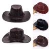 Cappello da Cavaliere Cowboy Cappelli da Sole Western Cappellini in Pelle da Uomo Donna Cappello Jazz Vintage da Gentiluomo Visiera Estiva Autunnale per Grandi Praterie