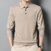 Herbst und Winter Polo Top Strickpullover Wolle Herren Revers lose einfarbig Pullover Polo Shirt Kragen