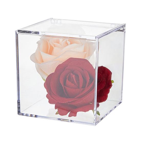 Clear Acrylic Boxes Small Square Cube Containers with Lid Plastic Storage Organizer for Candy Pill Tiny Jewelry