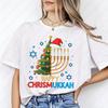 Happy Chrismukkah Tshirt Hanukkah Christmas Menorah Tree Tees Retro Fashion Xmas Casual Wear High Quality Men Woman Cotton Shirt