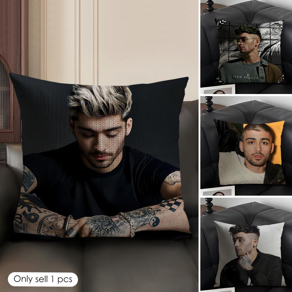 ZZayn MMalik Singer Cushion Cover Natural Linen Organic Fabric DoubleSided Printing Sofa Home Decor Gift Pillow Case