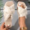 Fashion New Bohemian Resort Slippers 36-43 Women's Summer Comfort Beach Sandals Cross Tassel Sandals Slippers Women Sandals Slipper