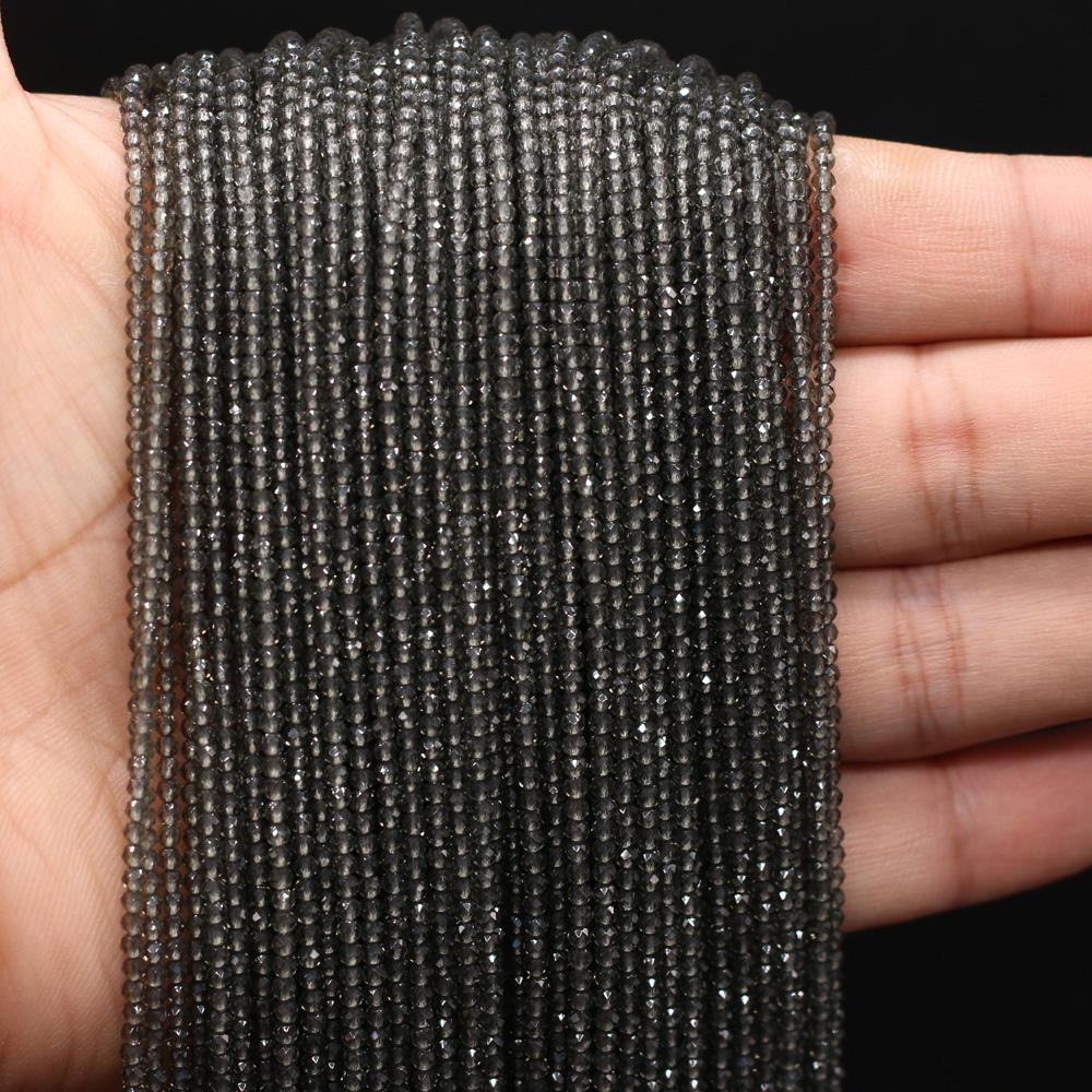3 Strand Natural Stone Spinel Beads 2mm Small Loose Spacer Beads for Jewelry Making DIY Necklace Bracelet Anklet Earrings Accessories Beading 38 Cm