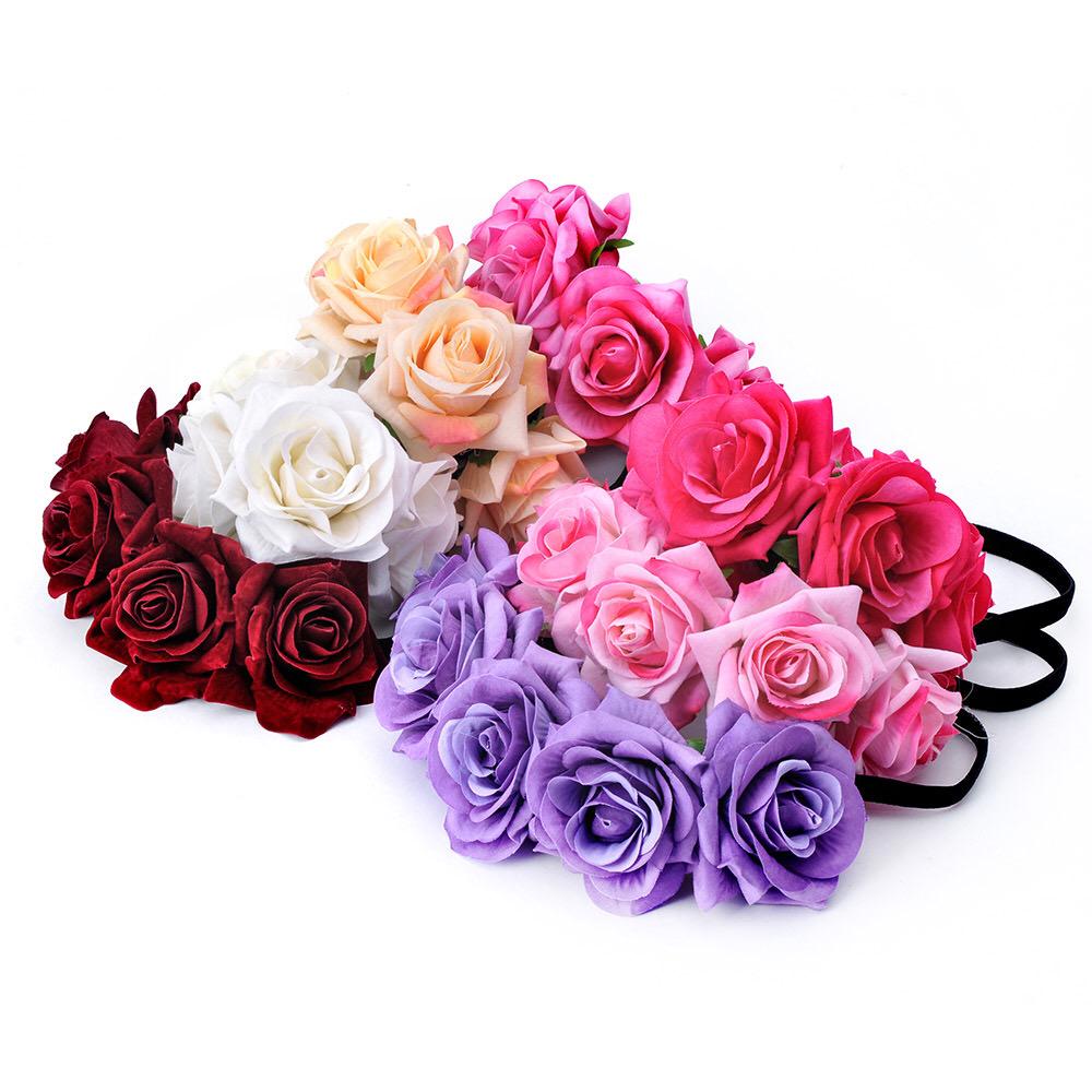 Hair Wreaths Hair Accessories Hair Garland Wedding Headwear Floral Crown Rose Flower Headbands