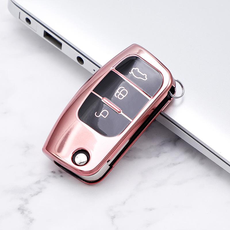 Soft TPU Key Case Cover for Ford Fiesta Focus 3 Mk3 Ecosport Kuga ESCORT Escape Car Flip Folding Remote Key Bag