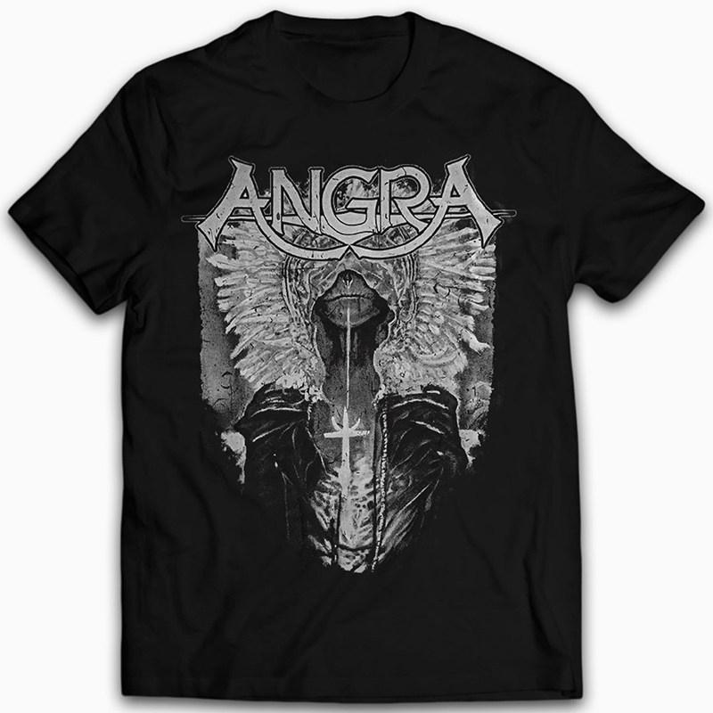 Y2k Angra Flame Goddess Band Brazilian Power Metal Rock Punk Style European High Street Retro Short-Sleeved Men's T-Shirt