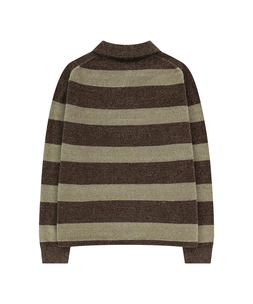 SLOWACID Velour Stripe Pk Knit [Brown/Beige]