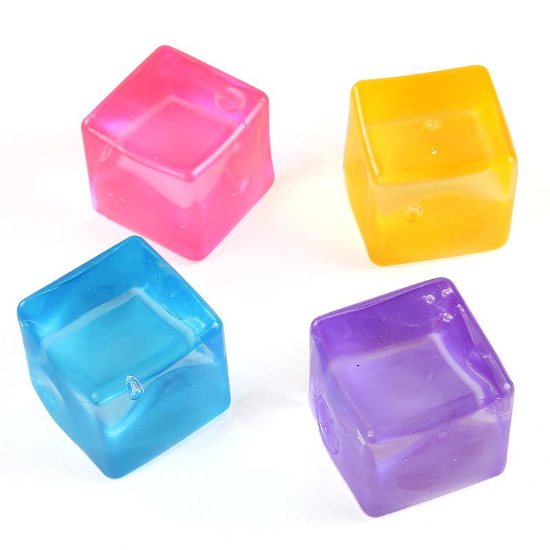 Hot Jelly Ice Cube Squeeze Toy Square Decompression Vent Toy Squishy Stress Ball Stress Relief Sensory Toy