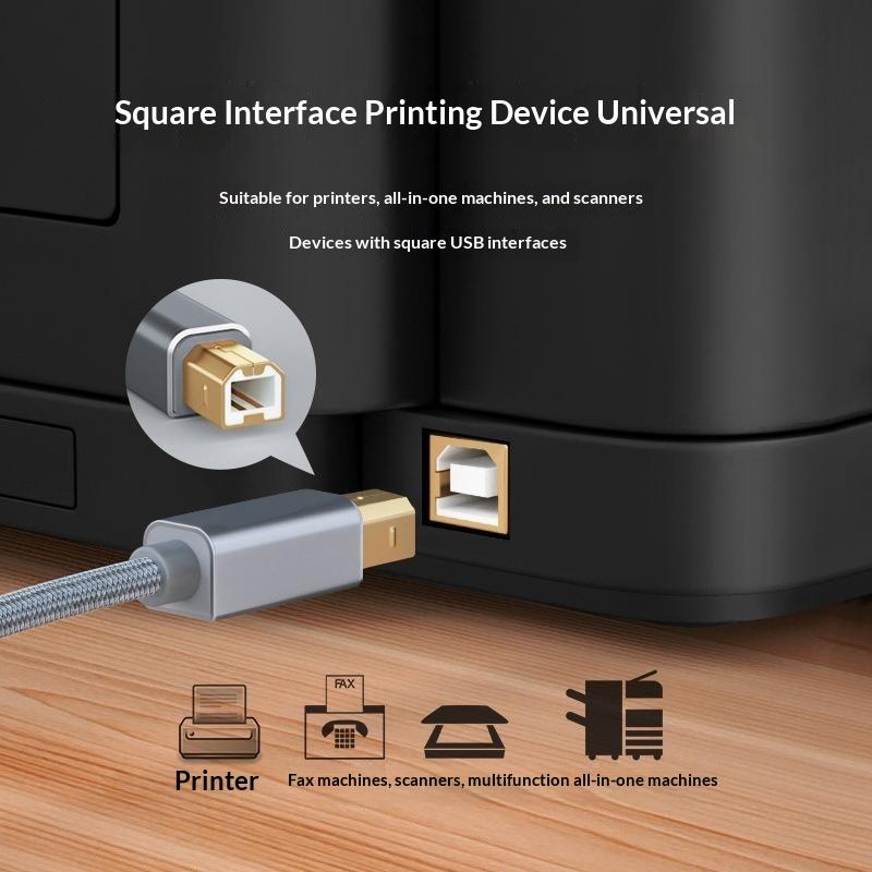 Usb C To Usb B 2.0 Printer Cable Braided Printer Scanner Controller Cable Electronic Musical Instrument Data Cable