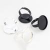 12mm 20mm 25mm 10pcs Black Silver Plated Adjustable Ring Settings Blank/Base,Fit 12/20/25mm Glass Cabochons;Ring Bezels