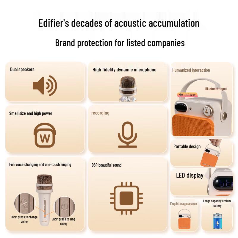 Edifier PP203 Mini Portable KTV Bluetooth Speaker CN Plug (adapter Included) (CN Version)