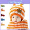 Cozy Children's Winter Hat And Scarf Set With Thick Ear Protection Striped Knit Material In Various Colors