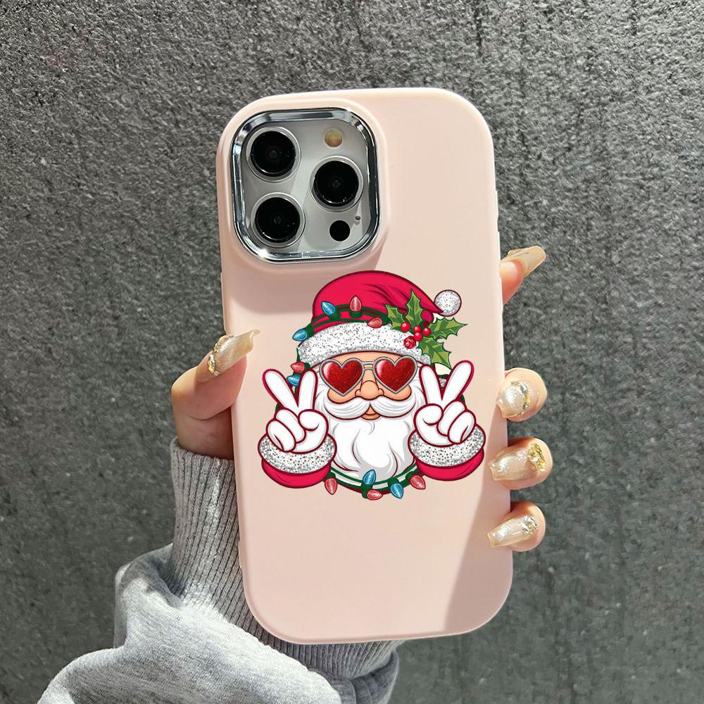 N98 Šťastný nový rok Veselé Vianoce Mäkké puzdrá na telefón pre iPhone 16 Pro Max Xiaomi 11 Lite Redmi 13C Note 11s Pokovovaný rám Ochrana fotoaparátu Zadný kryt