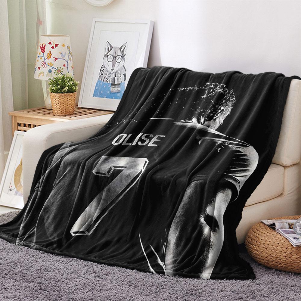 Michael Olise Printed Flannel Blanket, Soft Throw for Bedroom Sofa, Washable,soccer Fan Merchandise, Great Gift.