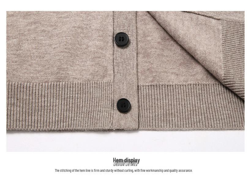 100% Pure Wool Men's Winter 2025 Cardigan Vest - Sleeveless, Middle-aged Style Sweater