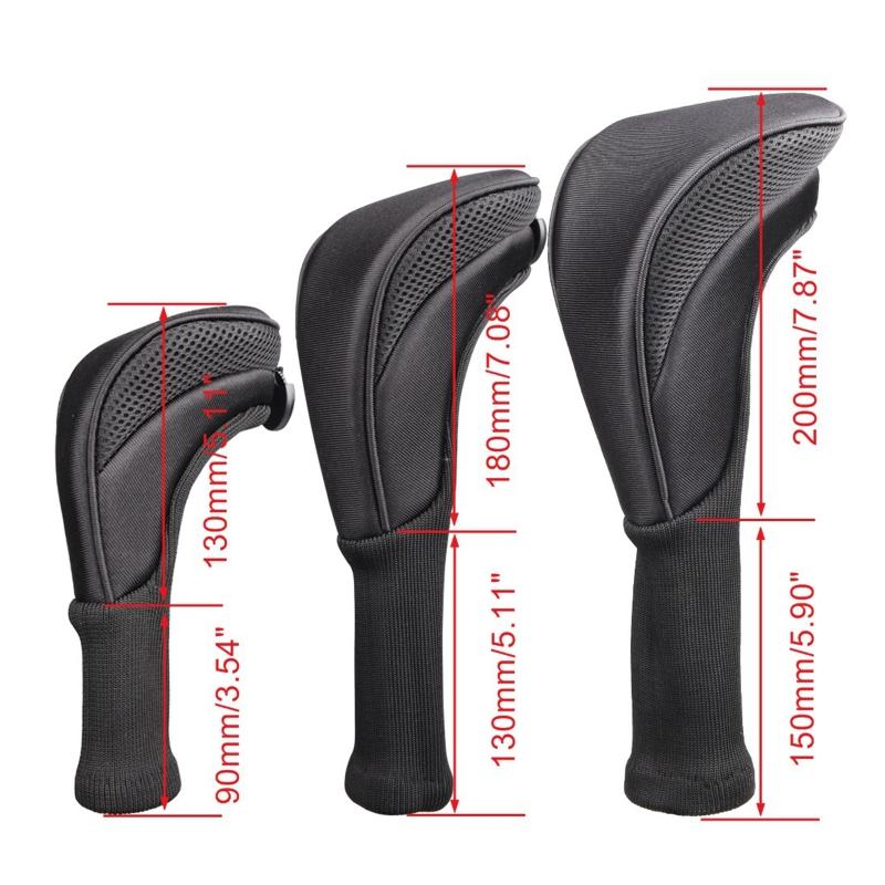 Golf Club for Head Cover for Fairway Woods Driver Hybrids, Long Neck Mesh Golf Club Headcovers with Interchangeable No.
