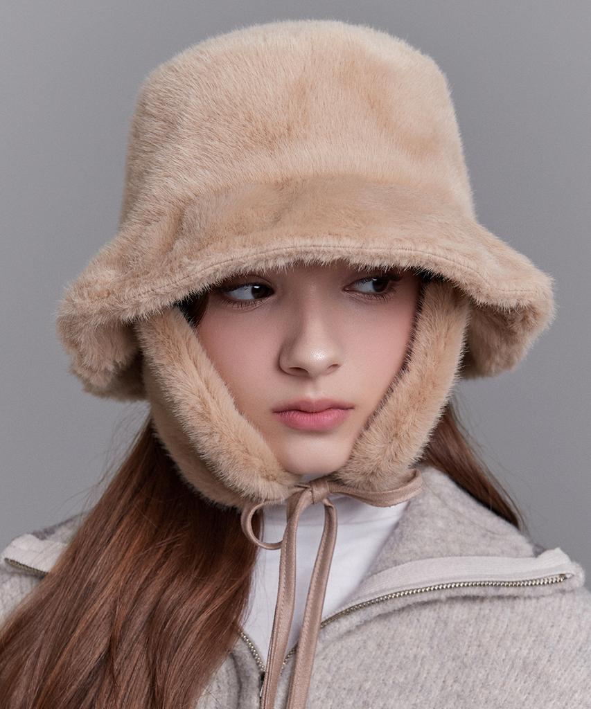 Hwaiteusaenjeu Fur Detachable Earmuff Bucket Hat Osley (6 Colors)