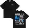 Camisetas de gira del álbum Rapper Anuel AA Rhlm 2 Primavera Verano 2026 Moda Masculina Hip Hop High Street Cuello Redondo Manga Corta Top Unisex