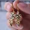Luxury Temperament 5 Kinds of Gold Color Zircon Pendant Earrings Suitable for Female Fashion Gold-plated Hypoallergenic Jewelry