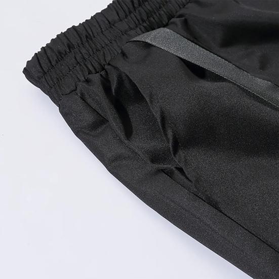 Pantalon Cargo pour hommes, Style Hip Hop, sangle de jambe droite individuelle, décor, couleur unie, entrejambe profond, ample, Streetwear, taille élastique, bande à la cheville pour hommes
