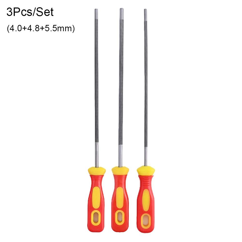 1Pcs New High Carbon Steel Chain Files Round 4.0/4.8/5.5mm Saw Sharpener Plastic Handle Sharpening Tool Hand Tools Accessories