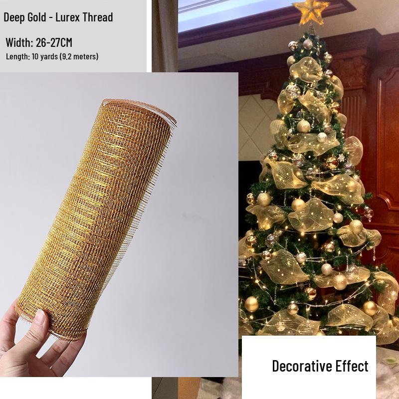 Colorful Christmas Tree Ribbon - Xiaohongshu Internet Celebrity Decoration, Mesh Flower Wreath Bow, New Style