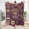 Happy 60th Birthday Celebration Flannel Blanket-Soft and Suitable for Sofas,Beds,Offices,Travel,All Seasons,Great Gift for Holidays and Birthdays.