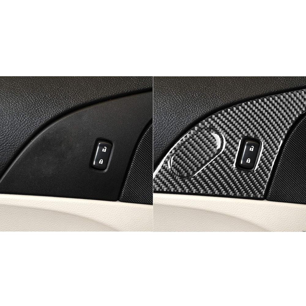 Autocollant de Garniture de Panneau de Verrouillage de Porte Intérieur en Fibre de Carbone Pour Chevrolet Corvette C6 200