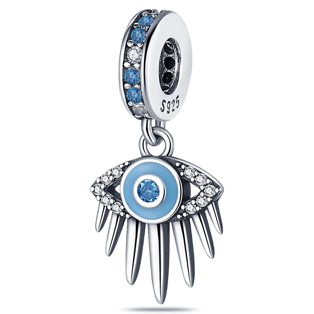 925 Silver Charms Beads Devil's Eye Fatima's Hand Cross Beads for DIY Bracelet Women Jewelry Gifts