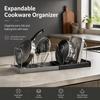 6 Grids Kitchen Cabinet Organizers for Pots and Pans Expandable Stainless Steel Storage Rack Cutting Board Drying Cookware Shelf