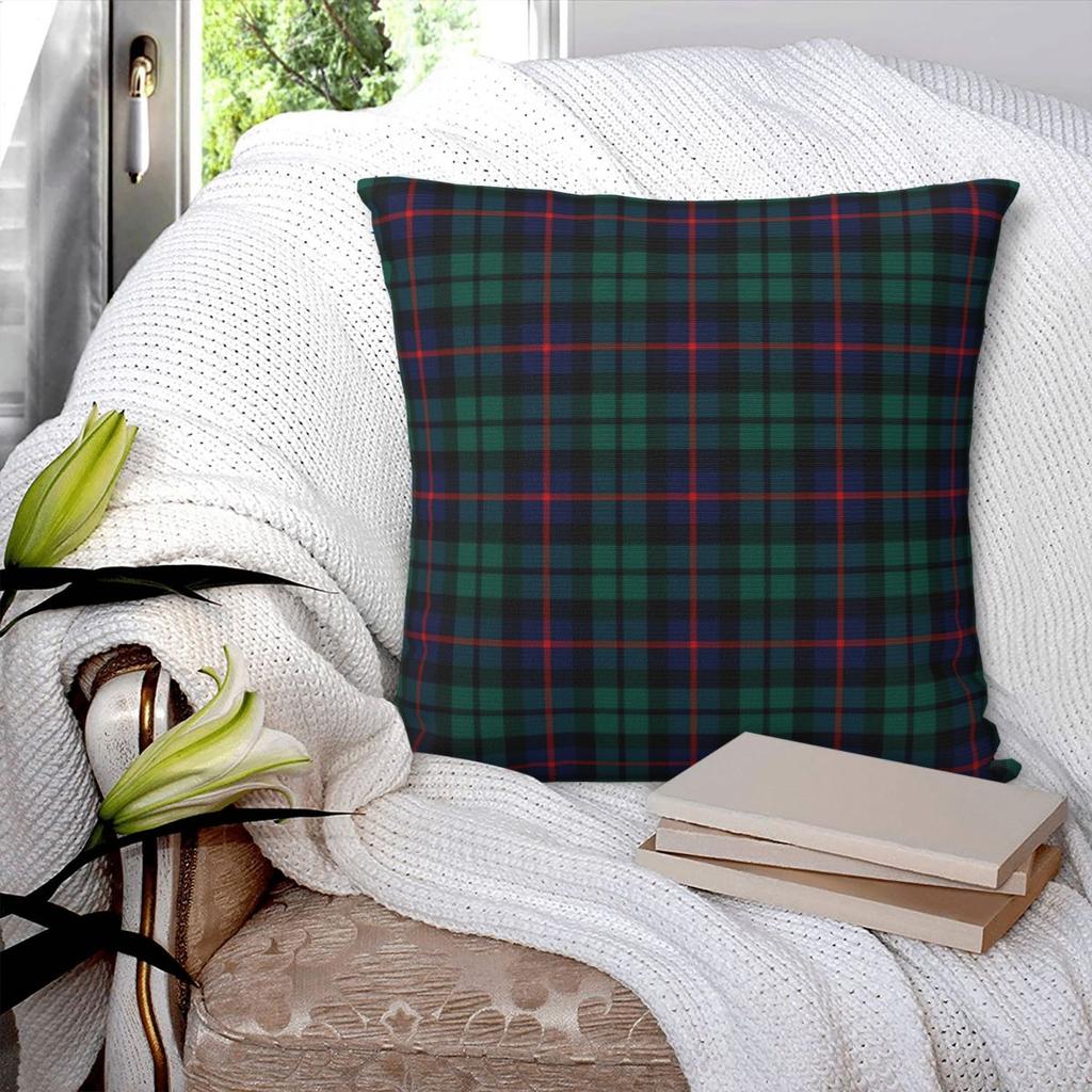 Clan Denholm Tartan Vierkante Kussensloop Polyester Linnen Fluweel Patroon Rits Decor Kussenhoes Huis Kussenhoes