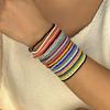 Bohemian Colorful Beaded Bracelets Set For Women Colorful Rice Beads Stretchy Strand Chain Stacked Bracelets Girl Party Jewelry