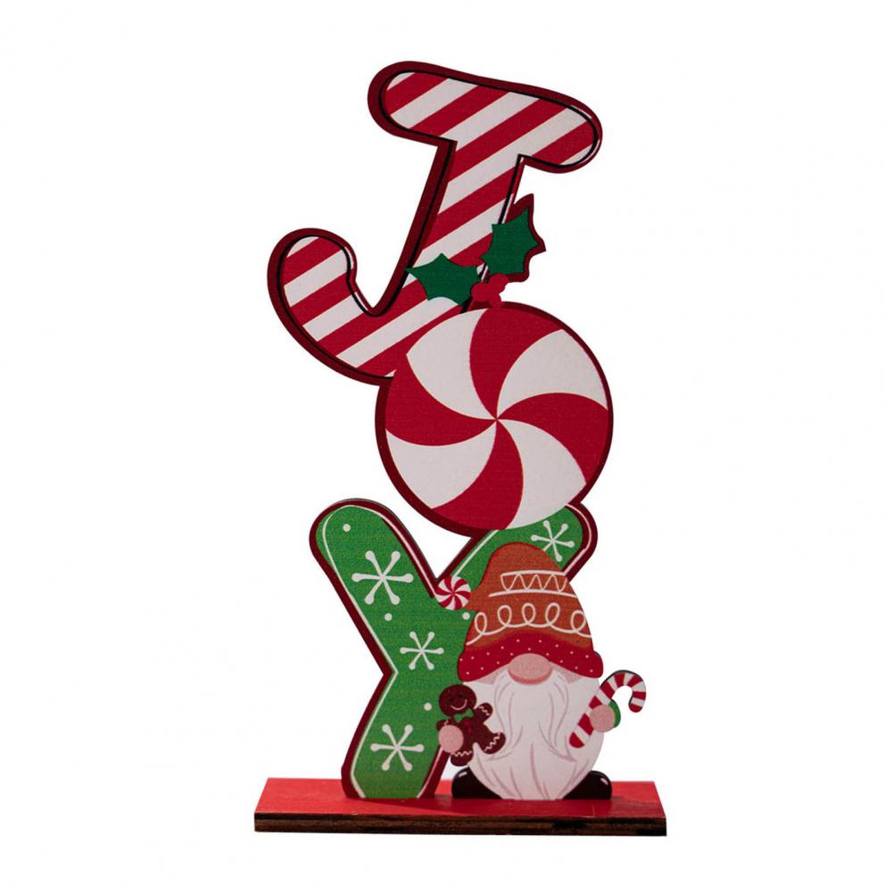 Wooden Christmas Ornament Desktop Faceless Gnome Gingerbread Man Decoration Xmas Noel Joy Centerpiece for Home Mantel Dining