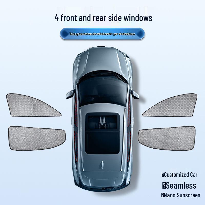 Xiangjie S9 Car Window Sunshade: Sun Protection, Heat Insulation, Privacy, and Opaque Interior Panel.