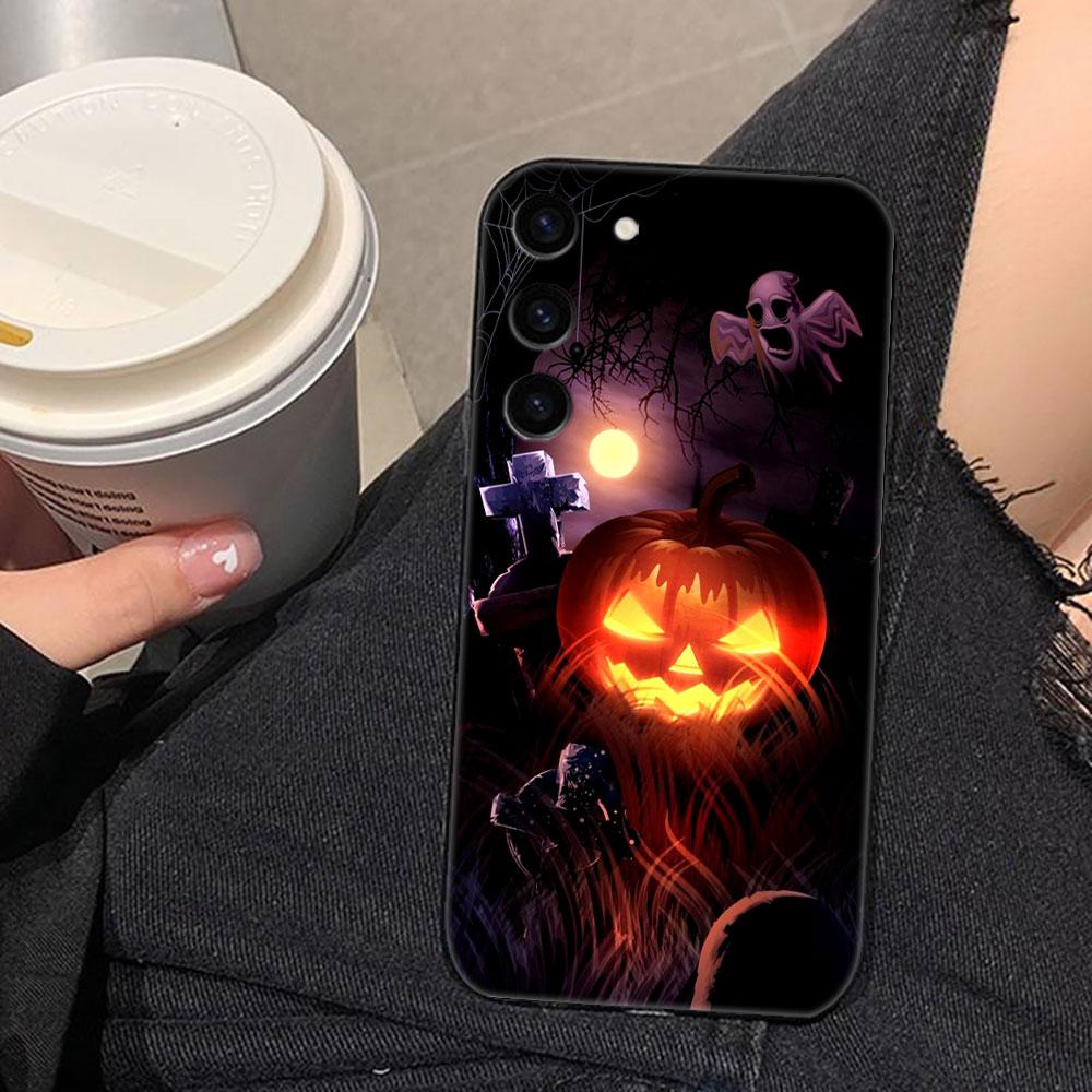 Halloween Kürbis Fledermaus Handyhülle Für Samsung Galaxy S26 S25 EDGE S24 S23 S22 S21 S20 FE S10 Ultra PLUS LITE DIY Hülle Schale Abdeckung