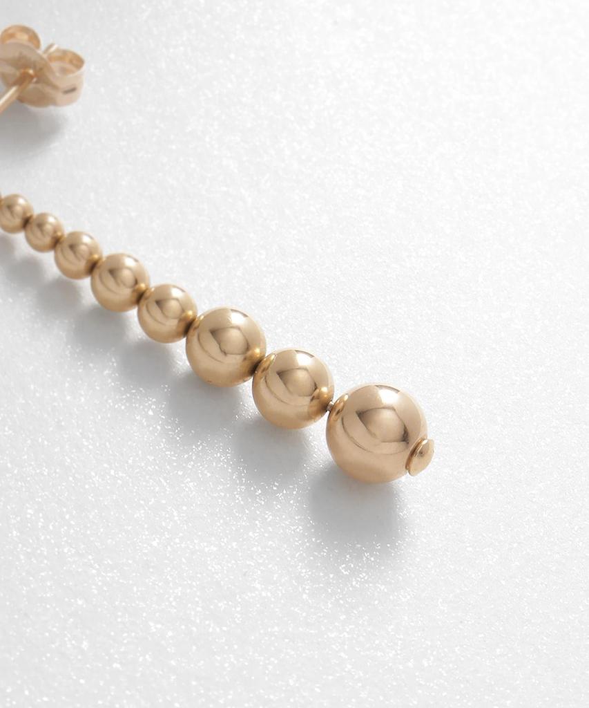 Earrings K10 Hollow Ball Gradient Stud Earrings 40576549 Yellow Gold 00 [Kokoshnik] Women's (100)