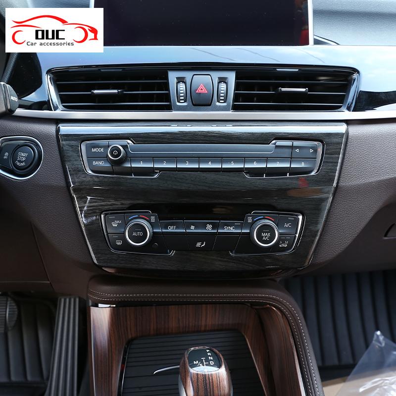 Car Console Air Conditioner Volume Button CD Panel Decorative Frame Cover For BMW X1 F48 X2 F47 2016- Interior