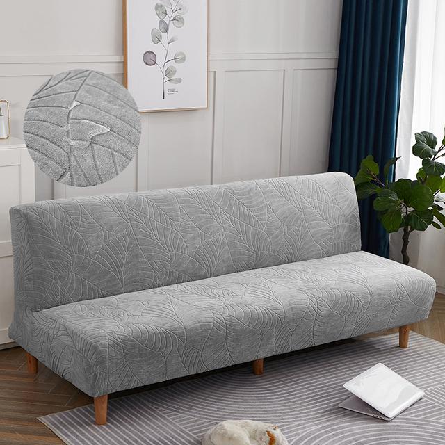 Waterproof Jacquard Sofa Cover Stretch Folding Sofa Bed Cover Without Armrests For Living Room