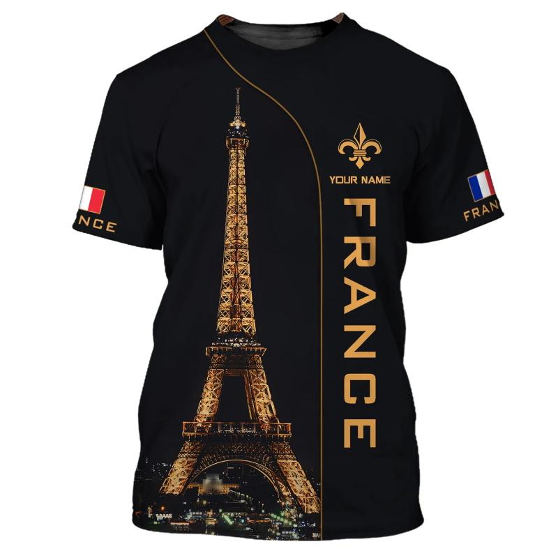 2024 France Paris Eiffel Tower Graphic T Shirt For Men Summer Short Sleeve Oversized Tee Shirts Mens T Shirts Tops Streetwear