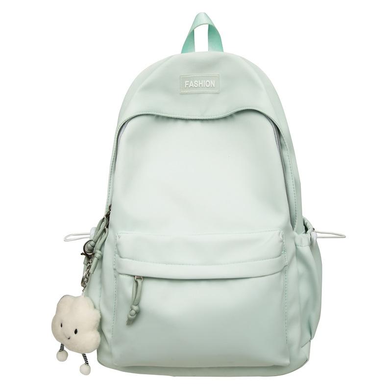 Schoolbag fresh and sweet solid color versatile simple junior high school student schoolbag lightweight large capacity go out leisure commuting 
