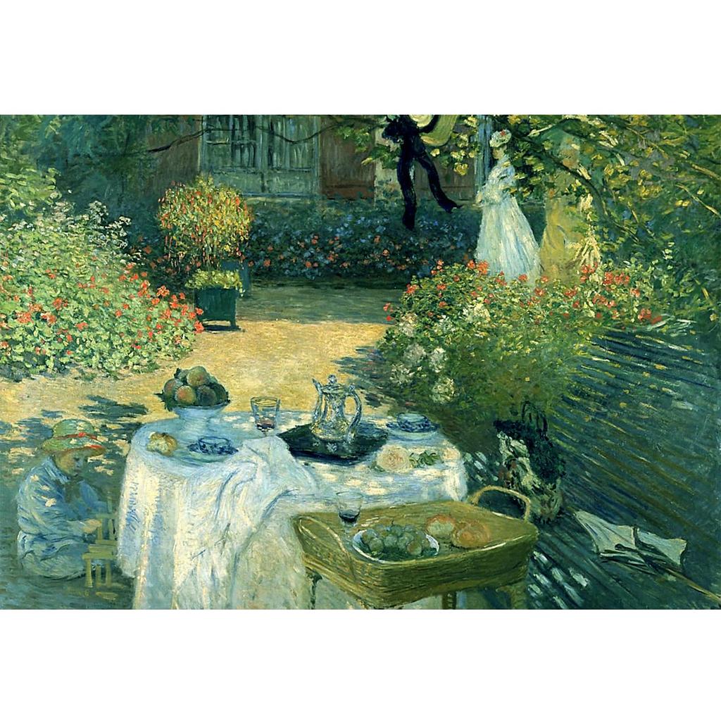 MISITU Micro Piece Jigsaw Puzzle, 1000 Pieces, Claude Monet's "Lunch" Landscape, Art, Masterpiece, Flower Garden, Gift, Birthday, Christmas, Stylish