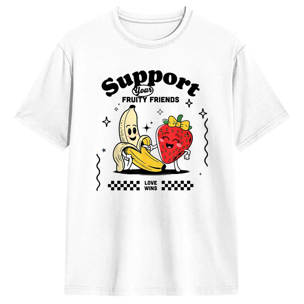 Unisex Unisex Tshirt Cute Support Your Fruity Friends Funny Pride Month Gay Lgbt Tshirts Harajuku Summer Tees 100 Cotton Tops