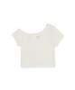 Emelbi Women'S Basic Off-Shoulder Short Sleeve T-Shirt Nym (Cream)