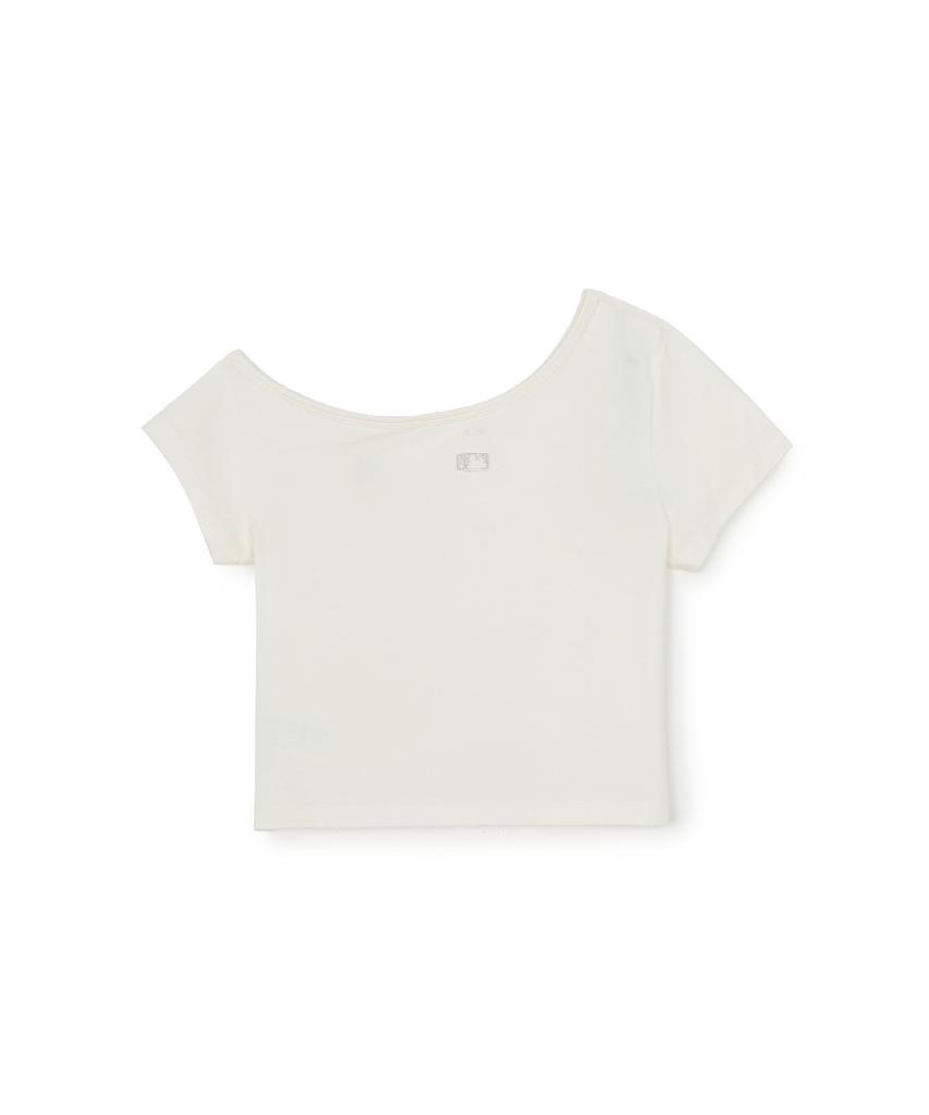 Emelbi Women'S Basic Off-Shoulder Short Sleeve T-Shirt Nym (Cream)