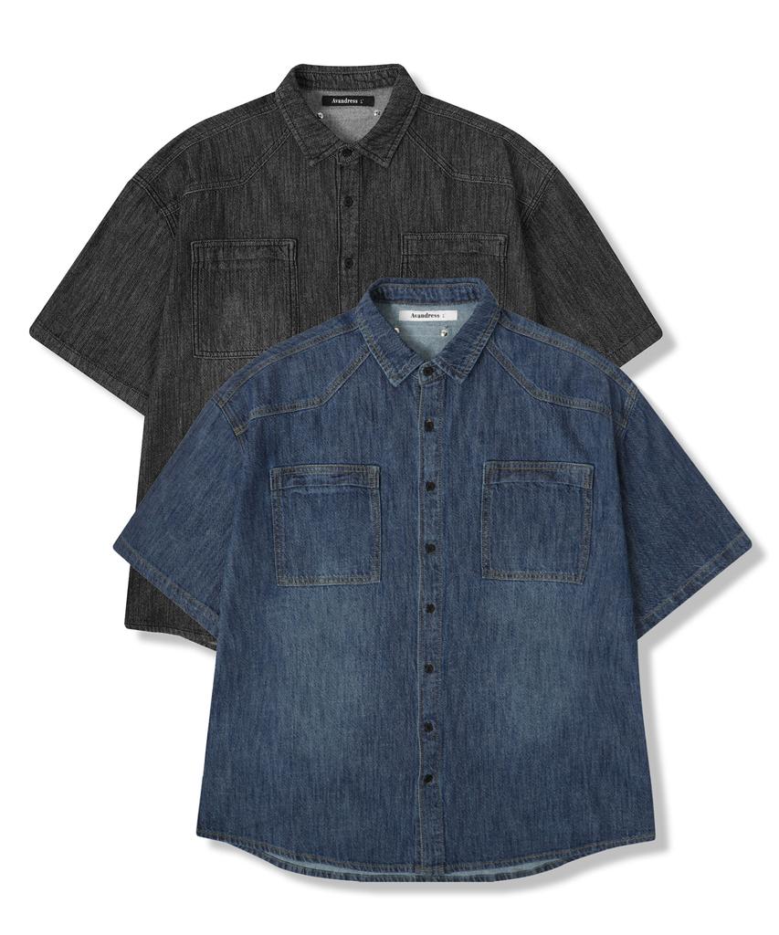 AVANDRESS Cooling Western Short-Sleeve Denim Shirt - 2Col