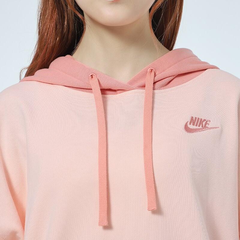 Nike Sports Casual Hooded Pullover Sweatshirt Women Sweatshirt Pink DJ5483-666