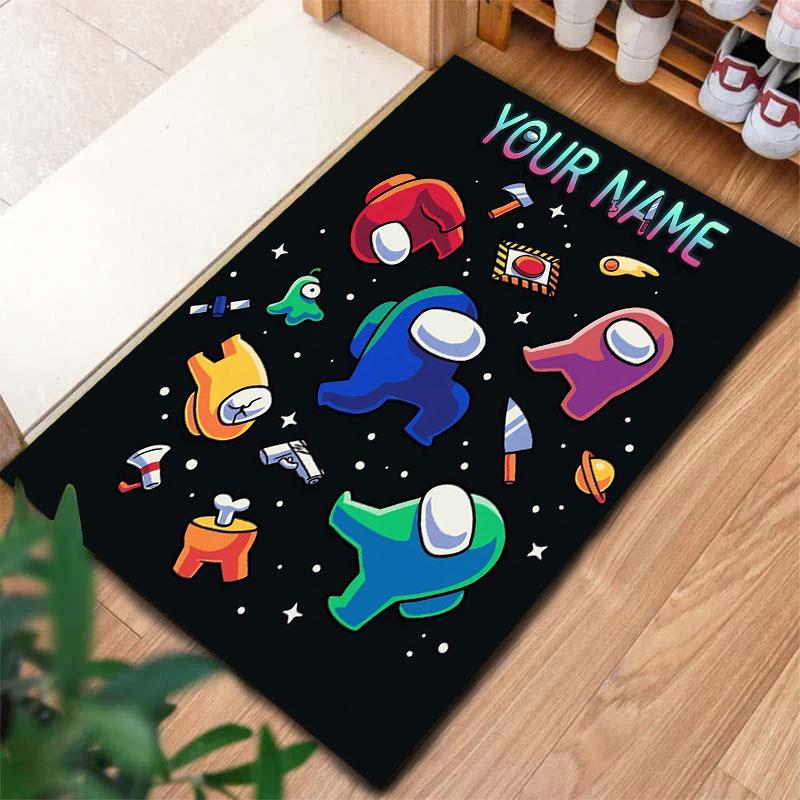 Among Us Custom Name Carpet Rug for Living Room Bedroom Home Sofa Decoration,Kids Play Non-slip Floor Mat