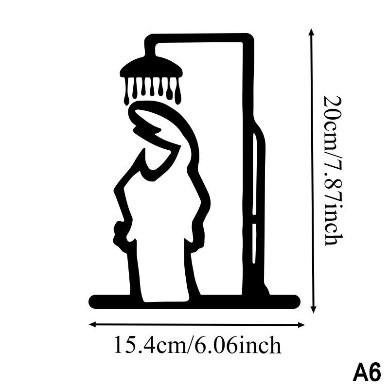 Ornament Semn Metalic Minimalist pentru Baie Simbol Toaletă Figurină Duș Semn Artă pentru Ușă Decor Artă de Perete pentru Casă Design Umoristic